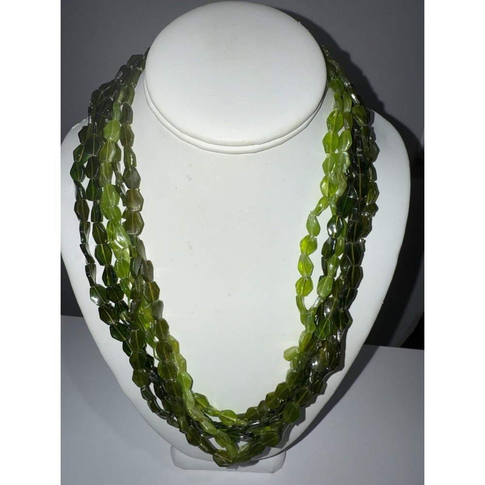 Peridot Color Beads Necklace Multi Strand Jewelry Hong Kong
